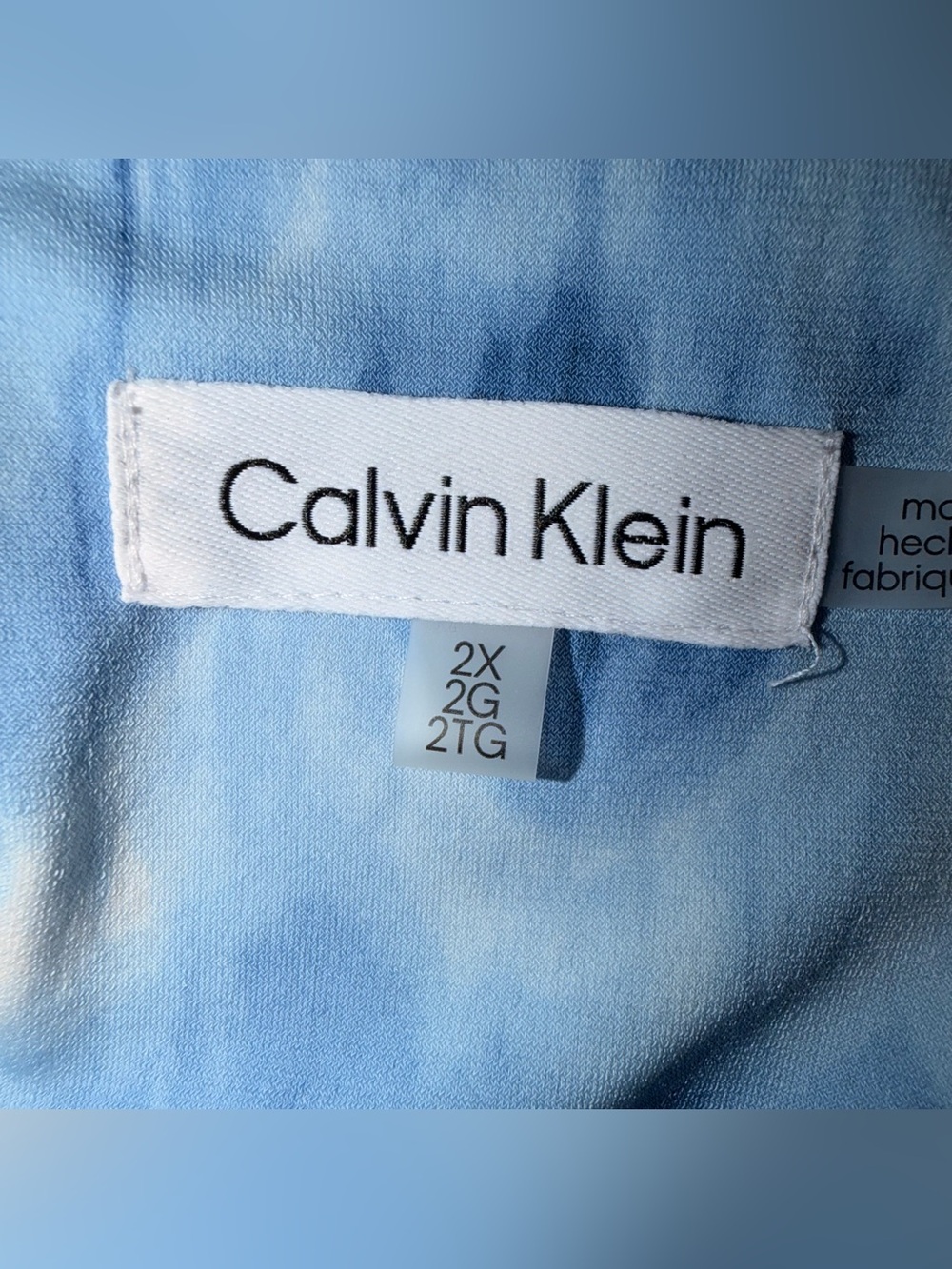 Calvin Klein Women's Everyday Crew Neck Printed Chiffon Sleeve Blouse Size 2X - Picture 13 of 16